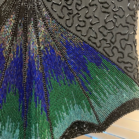 Oleg Cassin Beaded black, blue and green top - Picture 8 of 11